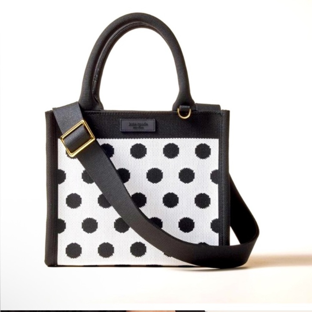 kate spade Black and White Polka Dot Crossbody Tote